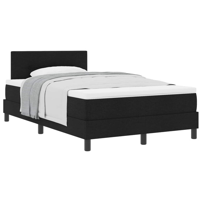 Pat cu arcuri cu saltea Negru 120 x 190 cm țesătură - WALTI WALTI