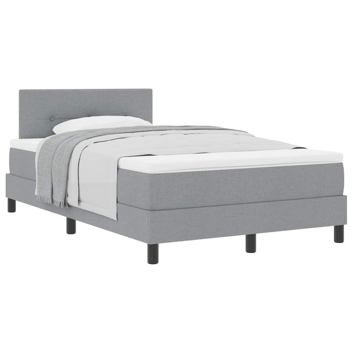 Pat cu arcuri cu headboard Gri deschis 120 x 200 cm țesătură WALTI