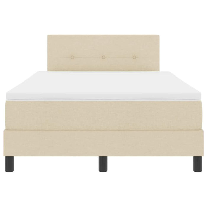 Pat cu arcuri cu headboard Manual Crem 120 x 200 cm țesătură WALTI