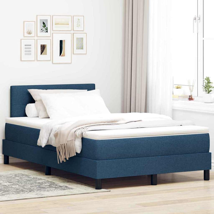Pat boxspring cu saltea albastru 120 x 200 cm țesătură - WALTI WALTI