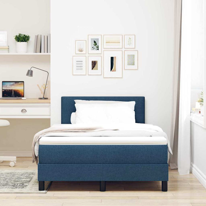 Pat boxspring cu saltea albastru 120 x 200 cm țesătură - WALTI WALTI