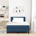 Pat boxspring cu saltea albastru 120 x 200 cm țesătură - WALTI WALTI