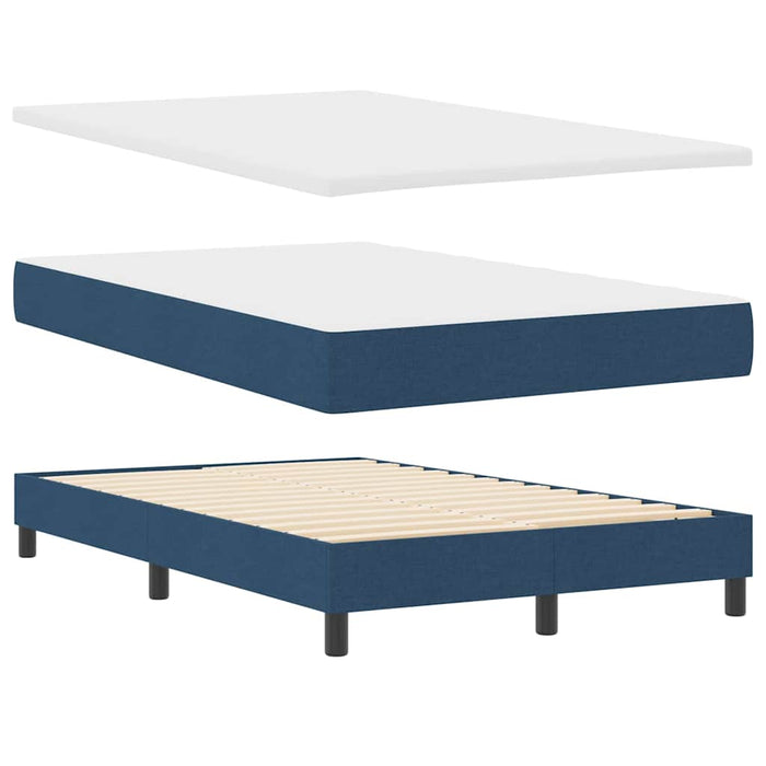 Pat boxspring cu saltea albastru 120 x 200 cm țesătură - WALTI WALTI