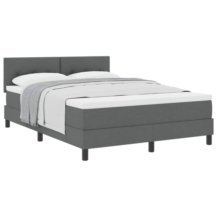 Pat cu arcuri cu saltea Gri închis 140 x 190 cm țesătură - WALTI WALTI