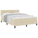 Pat cu arcuri cu saltea cu headboard Crem 140 x 190 cm țesătură - WALTI WALTI