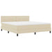 Pat cu arcuri cu saltea cu headboard Crem 180 x 200 cm țesătură - WALTI WALTI