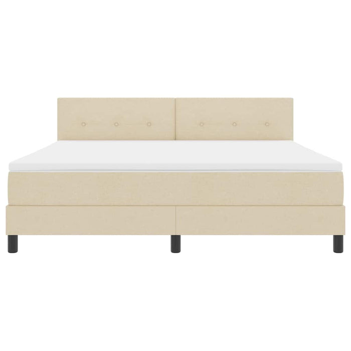 Pat cu arcuri cu saltea cu headboard Crem 180 x 200 cm țesătură - WALTI WALTI