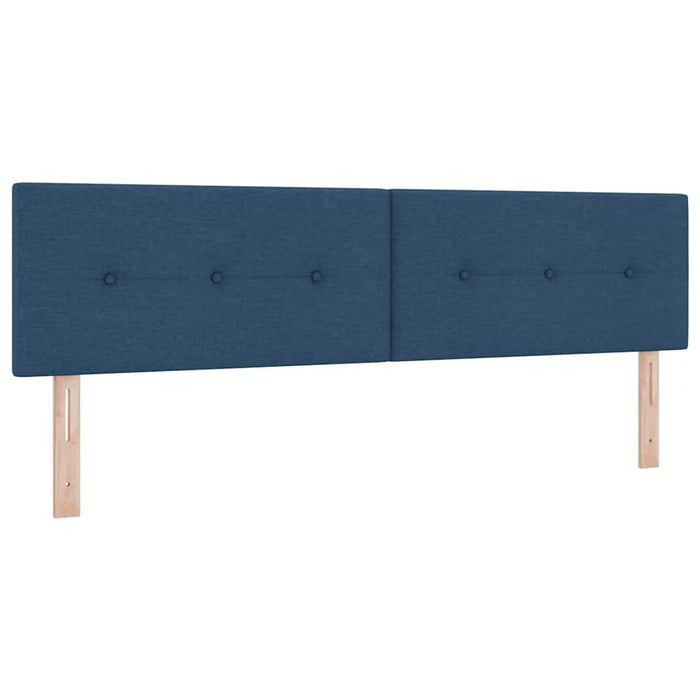 Pat cu arcuri cu headboard albastru 180 x 200 cm țesătură WALTI