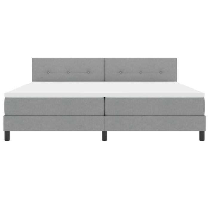 Pat cu arcuri cu headboard Gri deschis 200 x 200 cm țesătură WALTI