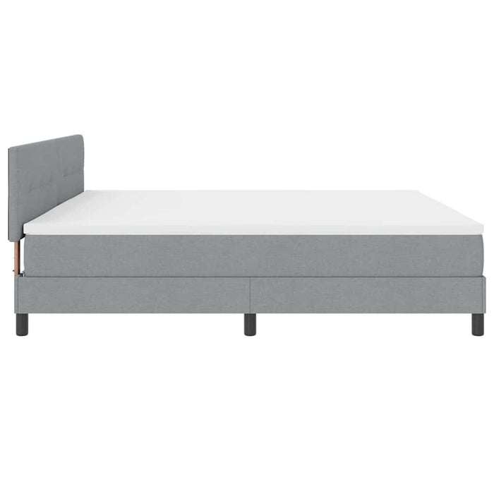 Pat cu arcuri cu headboard Gri deschis 200 x 200 cm țesătură WALTI