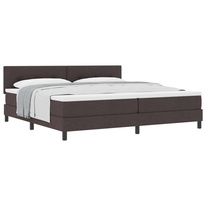 Pat cu arcuri cu headboard Maro închis 200 x 200 cm țesătură - WALTI WALTI