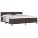 Pat cu arcuri cu headboard Maro închis 200 x 200 cm țesătură - WALTI WALTI