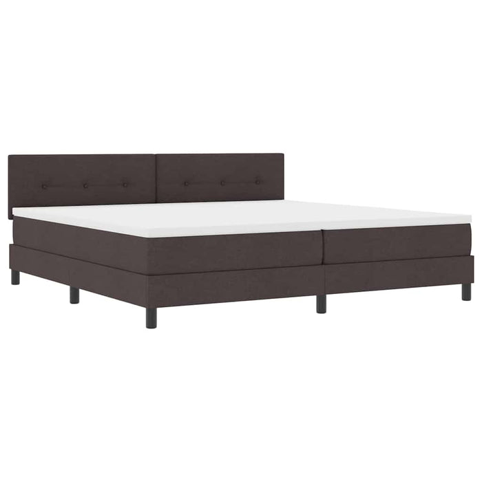 Pat cu arcuri cu headboard Maro închis 200 x 200 cm țesătură - WALTI WALTI