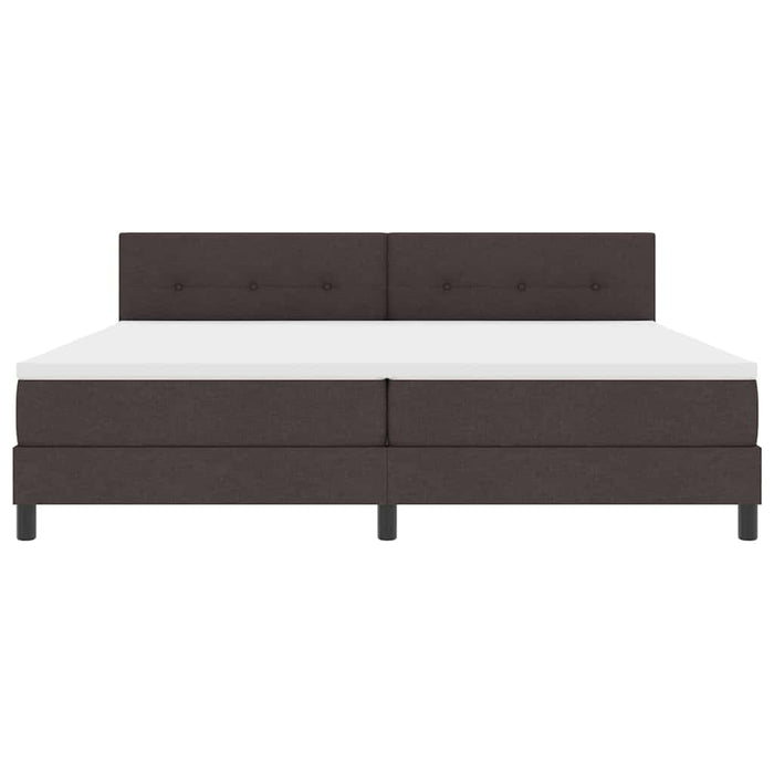 Pat cu arcuri cu headboard Maro închis 200 x 200 cm țesătură - WALTI WALTI