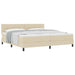 Pat cu arcuri cu saltea cu headboard Crem 200 x 200 cm țesătură - WALTI WALTI