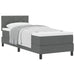 Pat cu arcuri cu headboard Gri închis 80 x 200 cm țesătură - WALTI WALTI