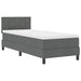 Pat cu arcuri cu headboard Gri închis 80 x 200 cm țesătură - WALTI WALTI