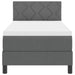 Pat cu arcuri cu headboard Gri închis 80 x 200 cm țesătură - WALTI WALTI