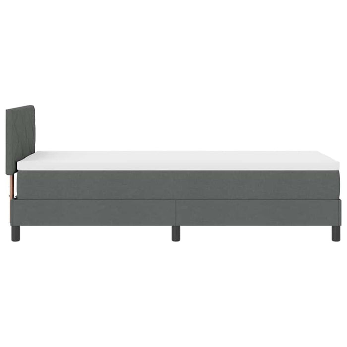 Pat cu arcuri cu headboard Gri închis 80 x 200 cm țesătură - WALTI WALTI