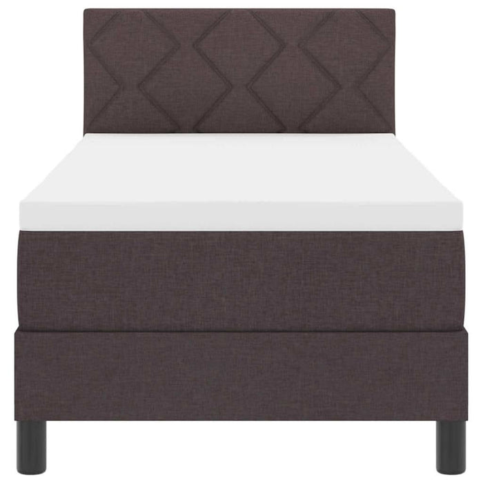 Pat boxspring cu saltea Maro închis 80 x 200 cm țesătură - WALTI WALTI