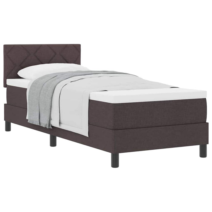 Pat boxspring cu saltea Maro închis 80 x 200 cm țesătură - WALTI WALTI