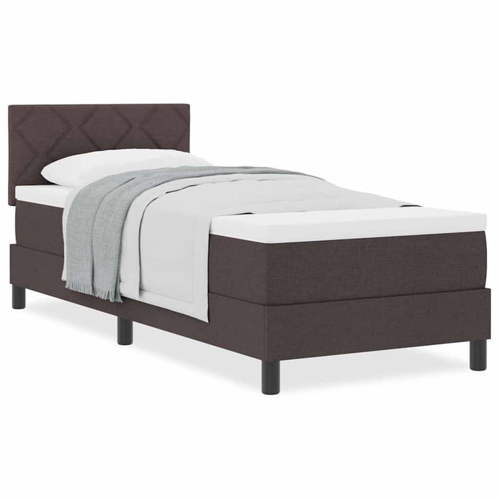 Pat boxspring cu saltea Maro închis 80 x 200 cm țesătură - WALTI WALTI