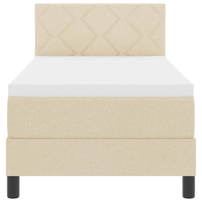 Pat boxspring cu saltea cu saltea Crem 80 x 200 cm țesătură - WALTI WALTI