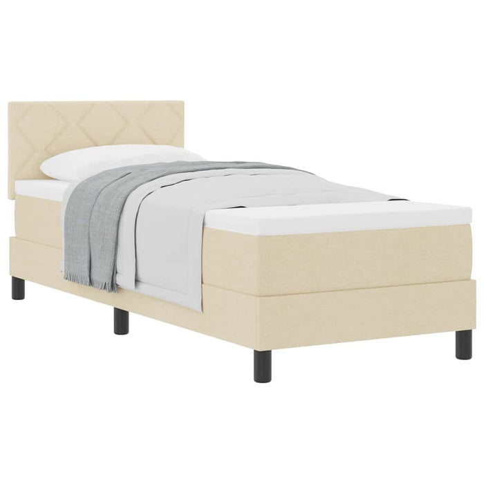 Pat boxspring cu saltea cu saltea Crem 80 x 200 cm țesătură - WALTI WALTI