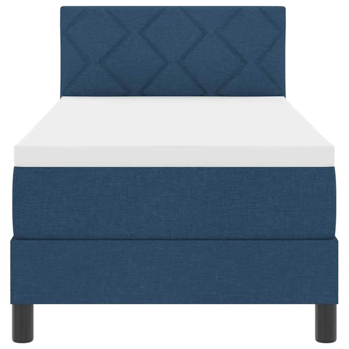 Pat boxspring cu saltea cu saltea albastru 80 x 200 cm țesătură - WALTI WALTI