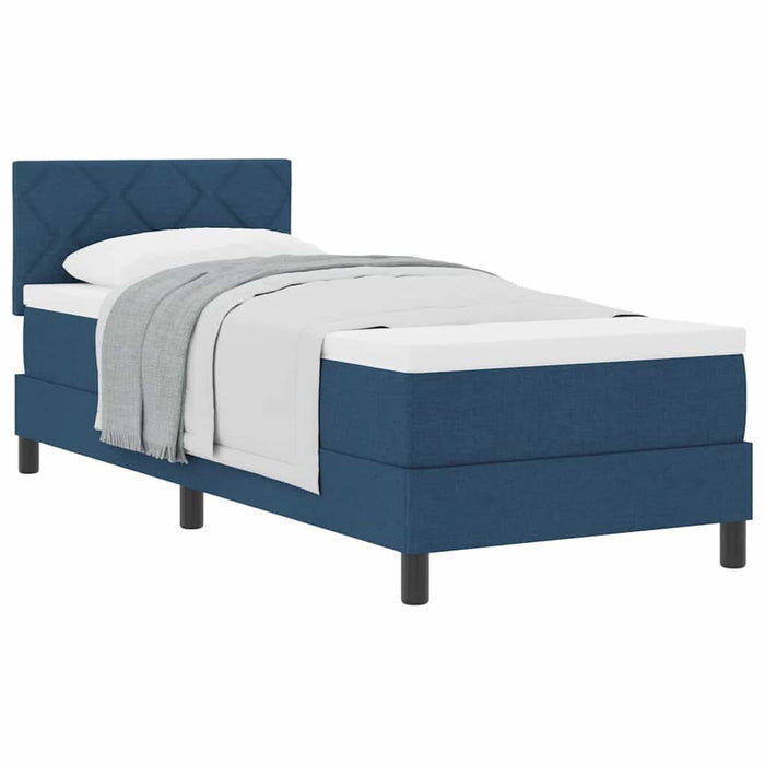 Pat boxspring cu saltea cu saltea albastru 80 x 200 cm țesătură - WALTI WALTI