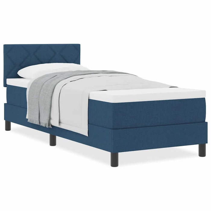 Pat boxspring cu saltea cu saltea albastru 80 x 200 cm țesătură - WALTI WALTI