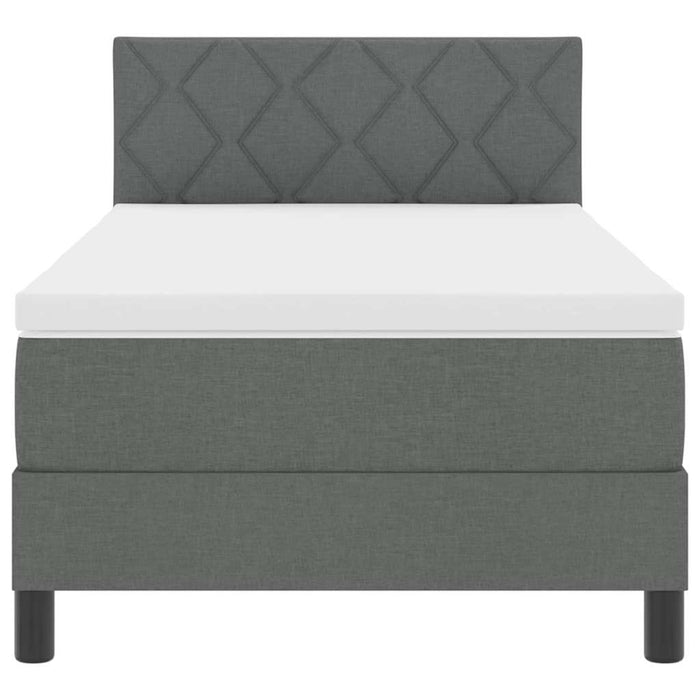 Pat boxspring cu saltea Gri închis 90 x 190 cm țesătură - WALTI WALTI