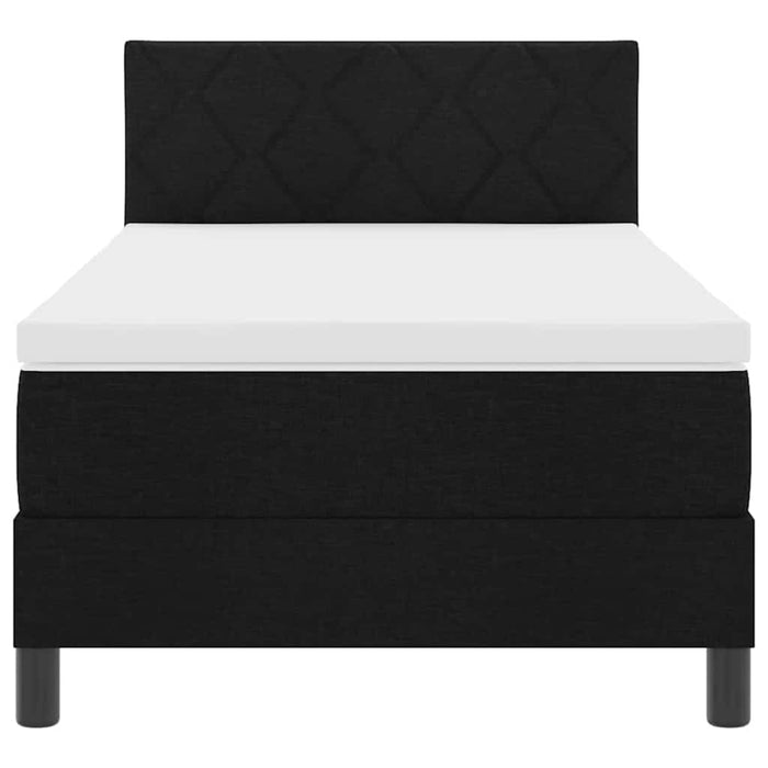 Pat boxspring cu saltea cu saltea Negru 90 x 190 cm țesătură - WALTI WALTI