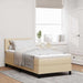 Pat boxspring cu saltea cu saltea Crem 90 x 190 cm țesătură - WALTI WALTI