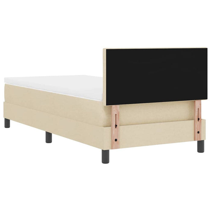 Pat boxspring cu saltea cu saltea Crem 90 x 190 cm țesătură - WALTI WALTI
