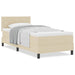 Pat boxspring cu saltea cu saltea Crem 90 x 190 cm țesătură - WALTI WALTI