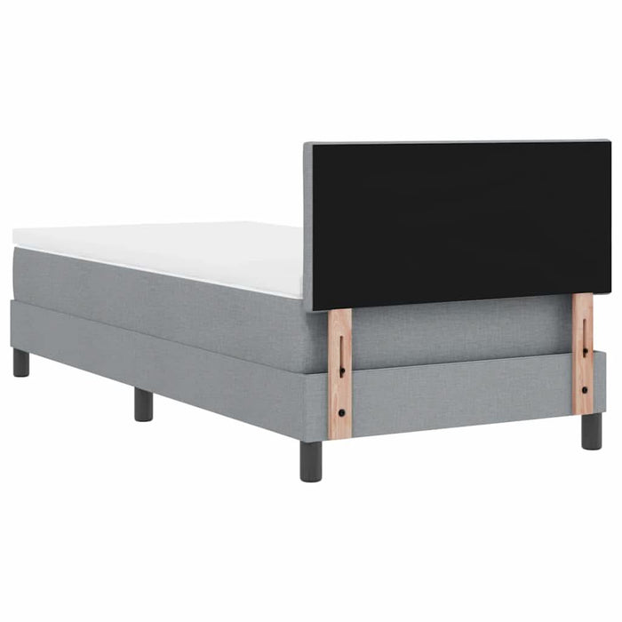 Pat boxspring cu saltea Gri deschis 90 x 200 cm țesătură - WALTI WALTI