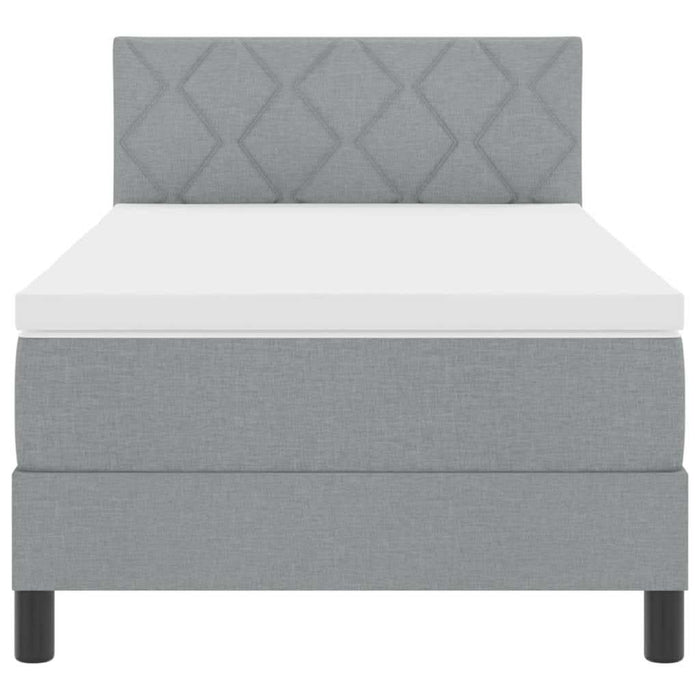 Pat boxspring cu saltea Gri deschis 90 x 200 cm țesătură - WALTI WALTI