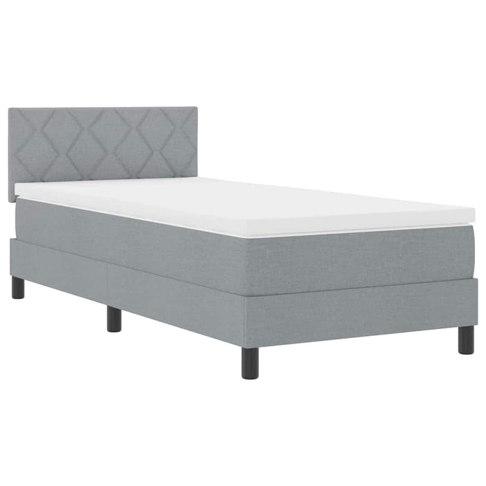 Pat cu arcuri cu headboard Gri deschis 100 x 200 cm țesătură WALTI