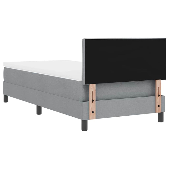 Pat cu arcuri cu headboard Gri deschis 100 x 200 cm țesătură WALTI