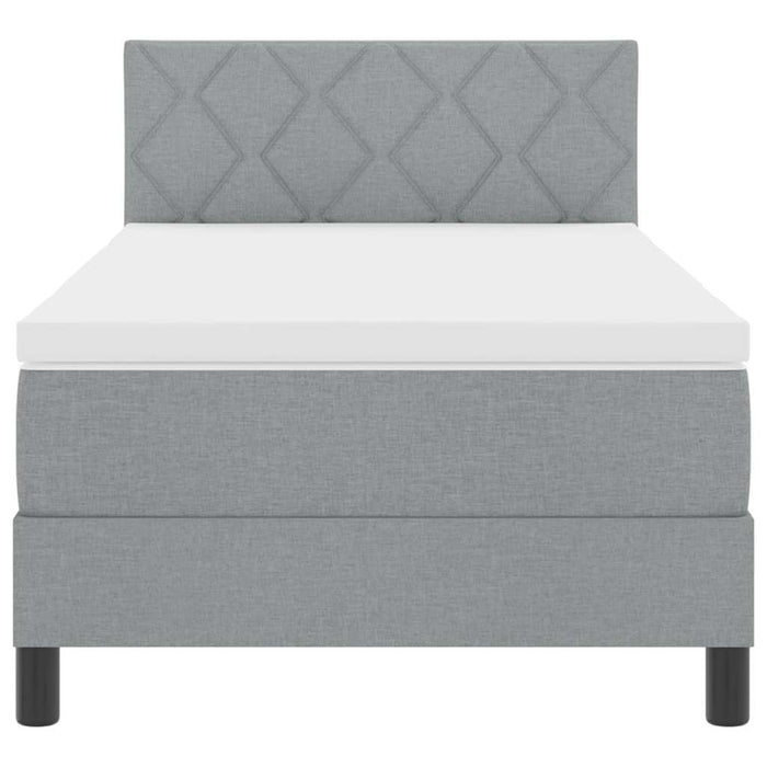 Pat cu arcuri cu headboard Gri deschis 100 x 200 cm țesătură WALTI