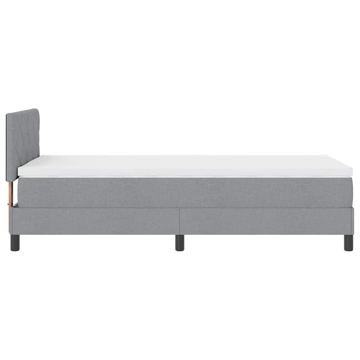 Pat cu arcuri cu headboard Gri deschis 100 x 200 cm țesătură WALTI