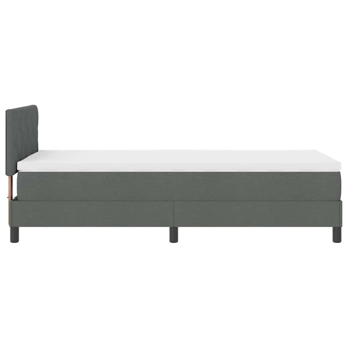 Pat boxspring cu saltea Gri închis 100 x 200 cm țesătură - WALTI WALTI