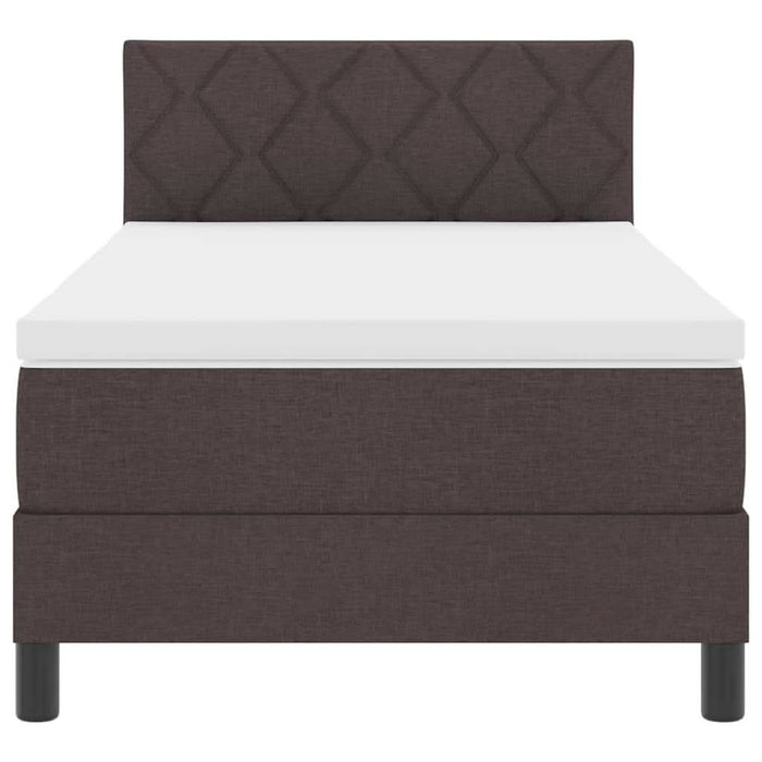 Pat boxspring cu saltea Maro închis 100 x 200 cm țesătură - WALTI WALTI