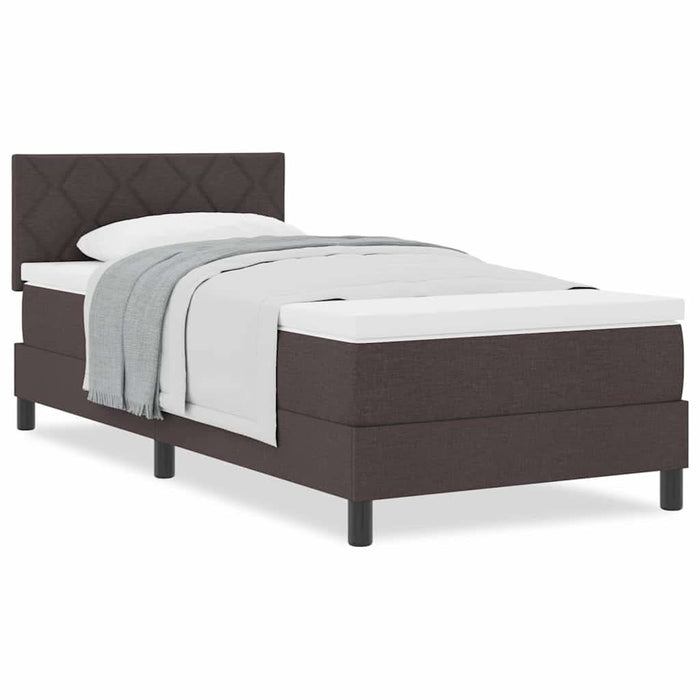 Pat boxspring cu saltea Maro închis 100 x 200 cm țesătură - WALTI WALTI