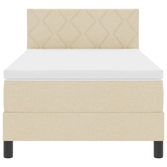 Pat boxspring cu saltea cu saltea Crem 100 x 200 cm țesătură - WALTI WALTI