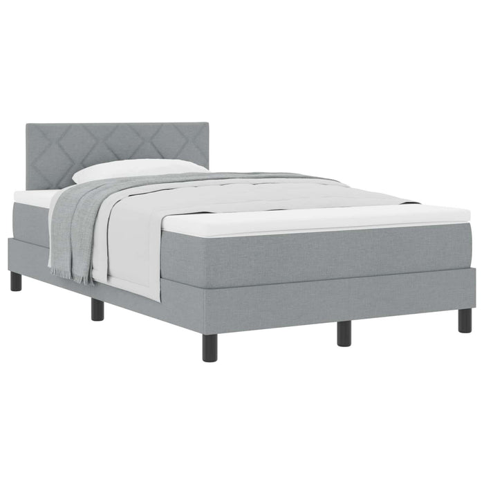 Pat cu arcuri cu headboard Gri deschis 120 x 190 cm țesătură WALTI