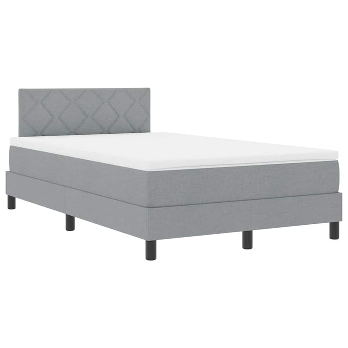 Pat cu arcuri cu headboard Gri deschis 120 x 190 cm țesătură WALTI