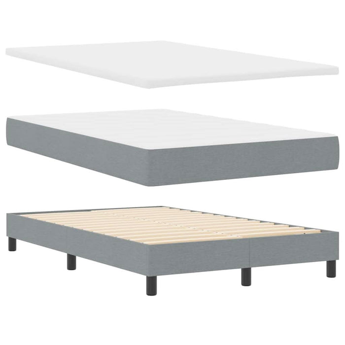Pat cu arcuri cu headboard Gri deschis 120 x 190 cm țesătură WALTI