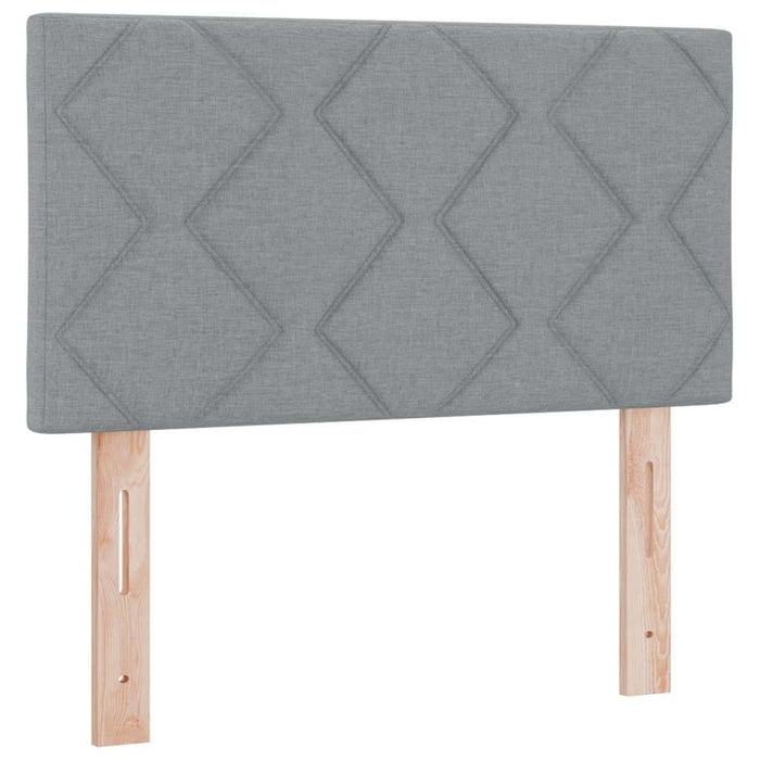 Pat cu arcuri cu headboard Gri deschis 120 x 190 cm țesătură WALTI